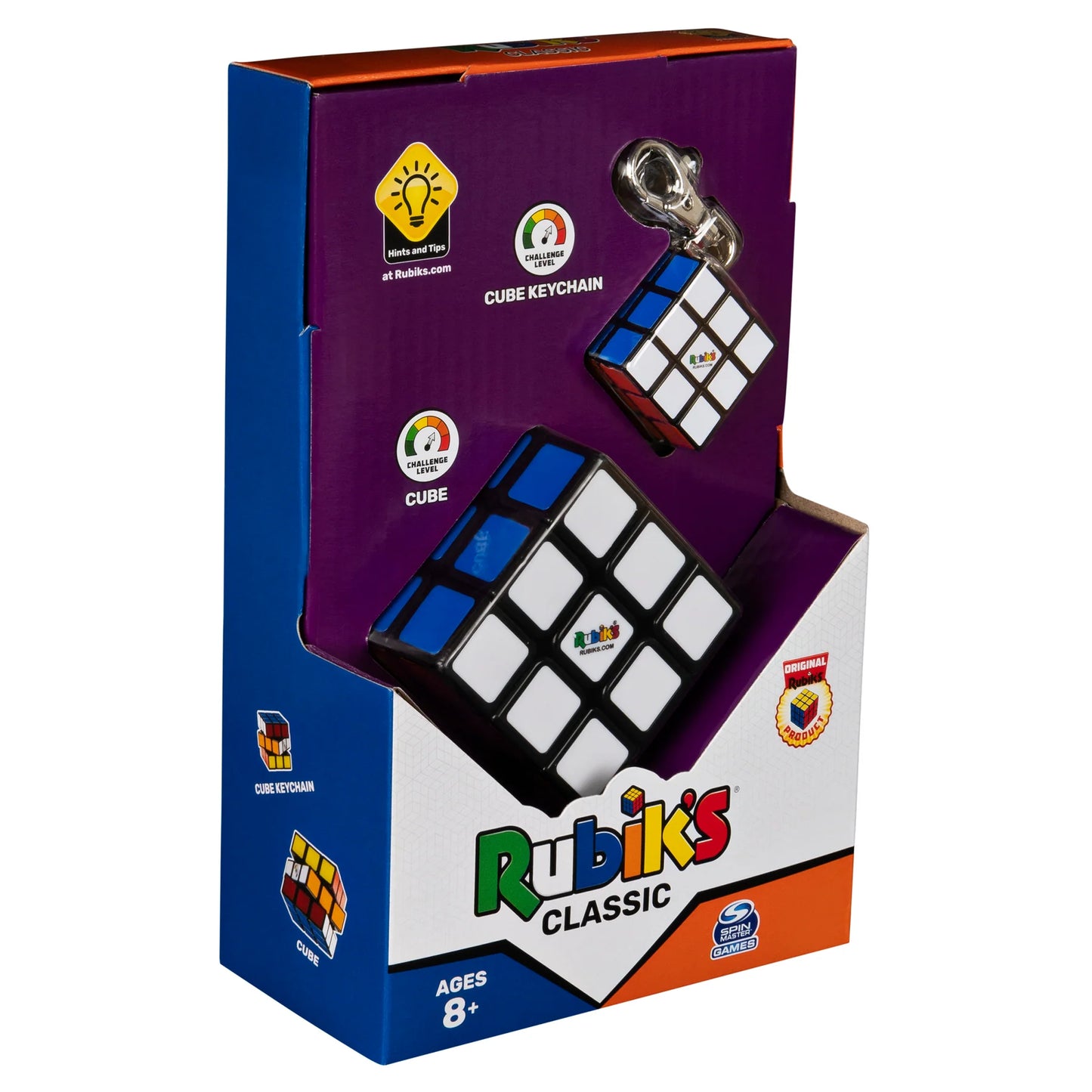 Rubik's Classic Cube & Keychain Combo Set